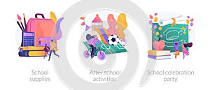 School life abstract concept vector illustrations.