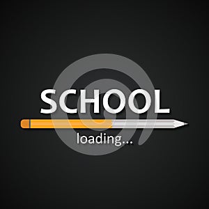 School loading bar with pencil - funny school pencil inscription template background
