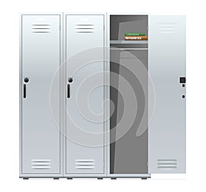 School lockers with combination locks