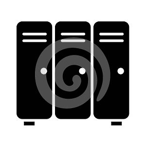 School Lockers Solid Icon