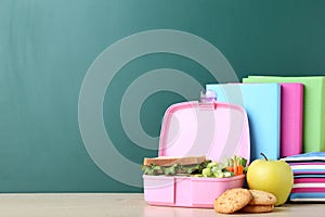 School lunch box with sandwich