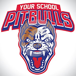 School mascot of pitbull dog