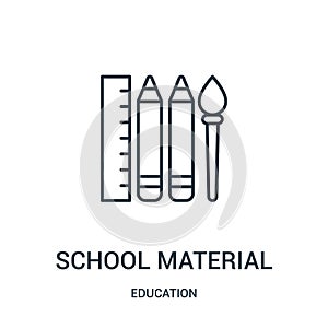 school material icon vector from education collection. Thin line school material outline icon vector illustration