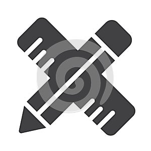 School material pen and ruler icon vector