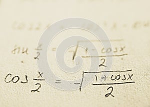 School - Math formulas photo