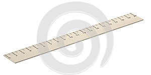 School measuring wooden ruler close-up