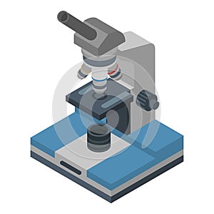 School microscope icon, isometric style