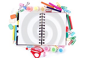 School and office stationary. Back to school conce