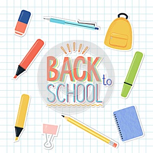 School and office stationary supplies Back to school.