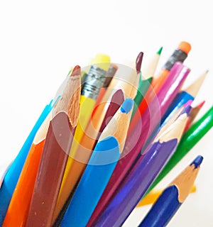 School pencils colors isolated preschool background