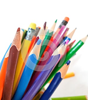 School pencils colors isolated preschool background