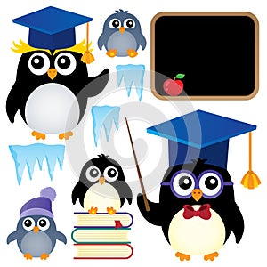 School penguins theme set 1