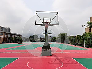 School playground and classroom