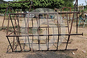 The school playground. It is deteriorating.