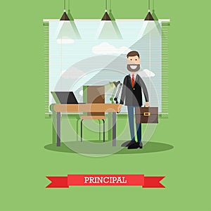 School principal concept vector illustration in flat style photo