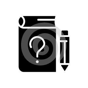 School question black glyph icon