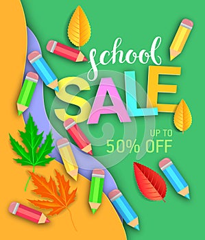 School sale advertising poster