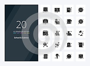 20 School And Science Solid Glyph icon for presentation