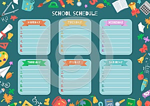 School shedule for a week