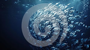 A school of silver fish.AI generated image