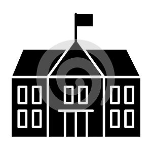 School solid icon. Building vector illustration isolated on white. College glyph style design, designed for web and app