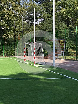 school stadium football goal, tribune