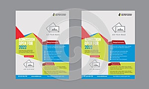 School students admission flyer template design