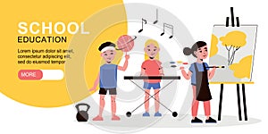 School Subject Horizontal Banner