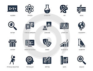 School Subjects Icon Set