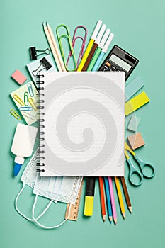 School supplies background