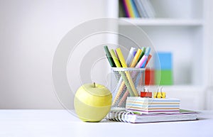 School supplies,office tools,back to school,empty  space background