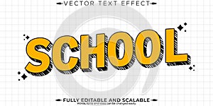 School text effect, editable learn and student text style
