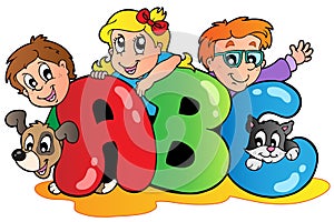 School theme with ABC leters photo