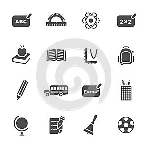 School theme icon set