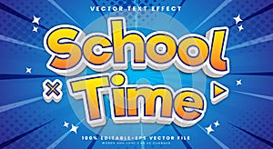 School Time 3d editable text effect Template