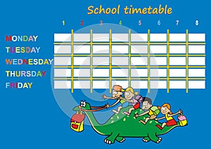 School timetable, dinosaur