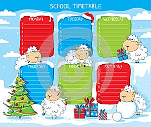 School timetable funny sheep