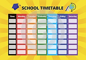 School timetable for six studying days