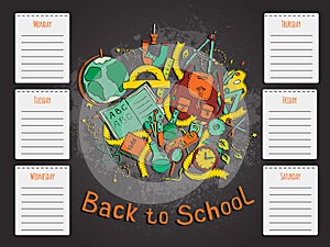 School timetable Sketch colored illustration