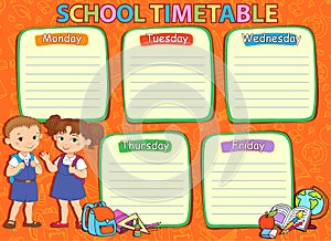 School timetable thematic image vector illustration.