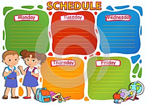 School timetable thematic image vector illustration.