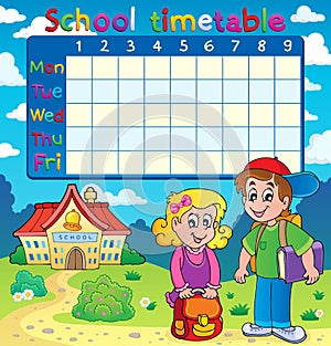 School timetable with two children