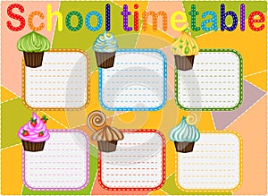 School Timetable, a weekly curriculum design template, scalable graphic