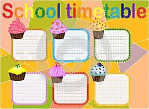 School Timetable, a weekly curriculum design template, scalable graphic