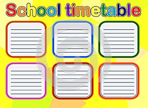 School Timetable, a weekly curriculum design template, scalable graphic with watercolor butterflies