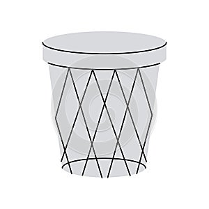 School trash can, office supplies. Back to school. Vector illustration.