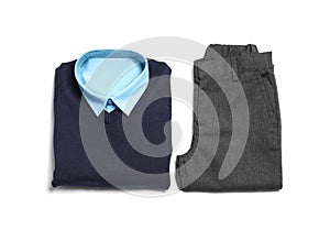 School uniform for boy on white background