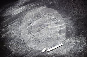 The school or university blackboard with threadbare chalk