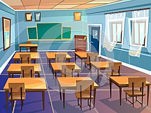 School or university classroom vector cartoon
