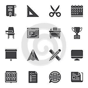 School vector icons set